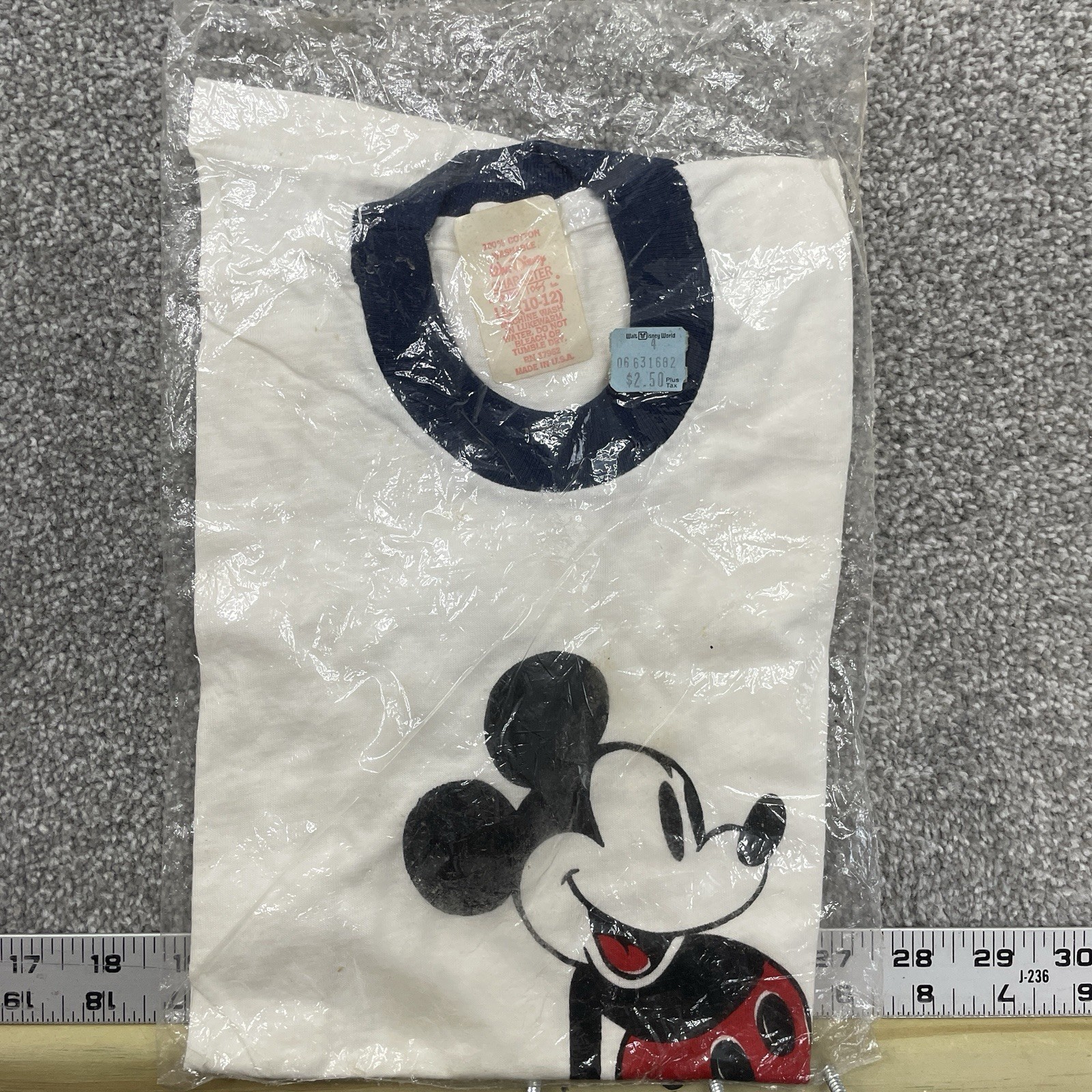 70s 80s Mickey Mouse Ringer Tee Shirt Walt Disney World Youth L Tropix Togs USA