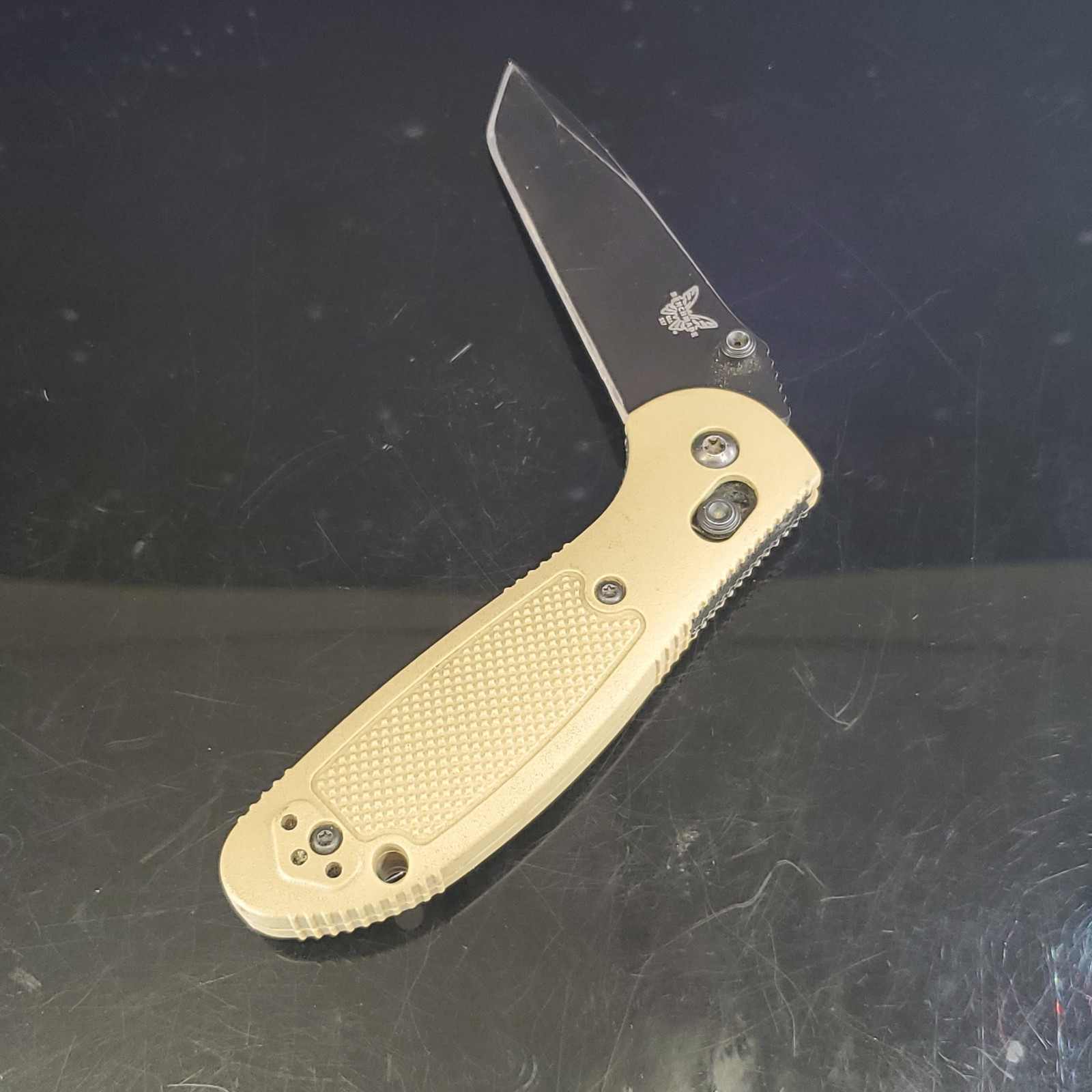 Benchmade 557 154CM Mini Griptilian Tanto Mel Pardue Folding Knife RARE Coyote 