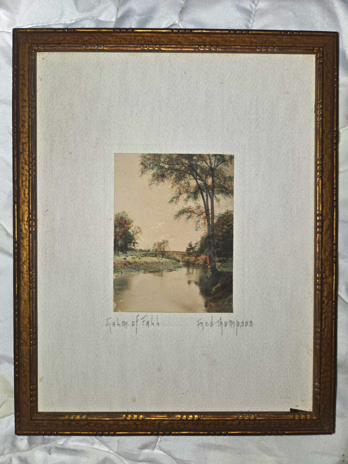 Antique Fred Thompson Hand-Tinted Photograph Print \