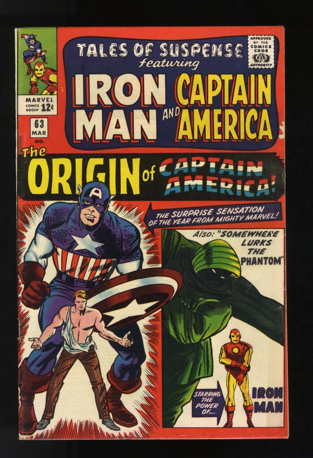 Tales Of Suspense #63 FN/VF 7.0 Iron Man Origin Captain America Marvel 1965