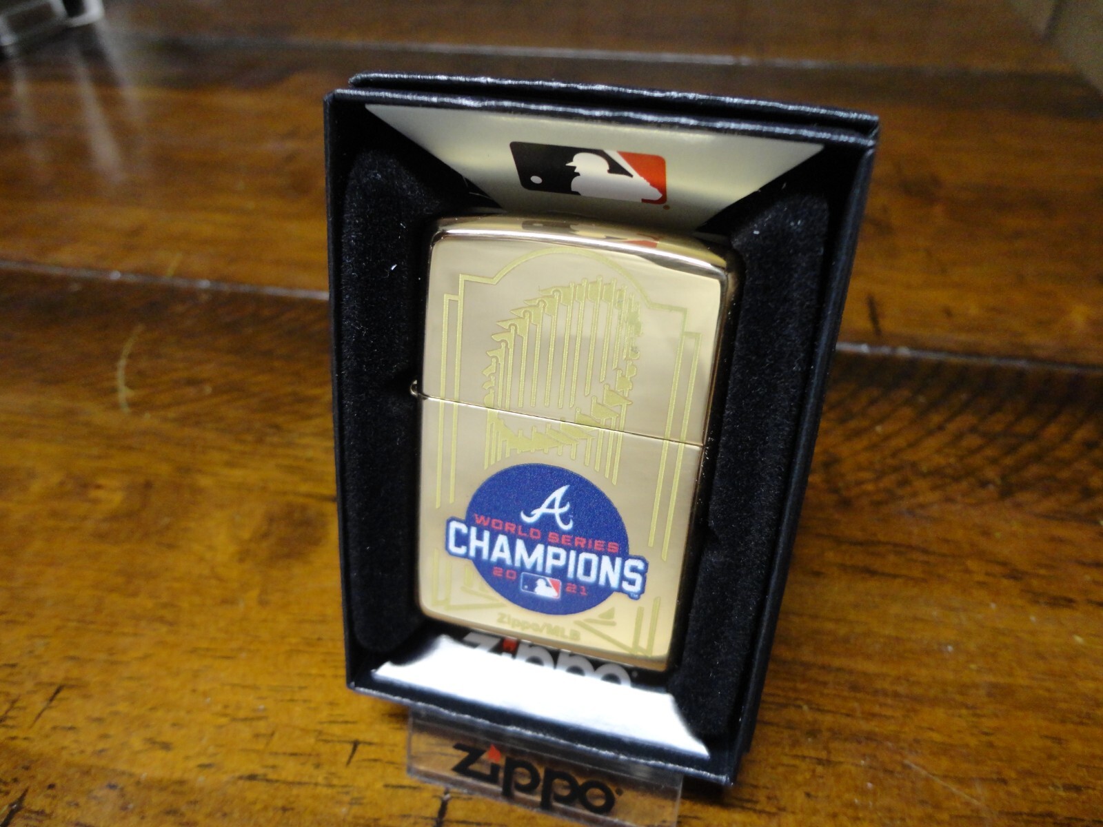 ATLANTA BRAVES WORLD SERIES CHAMPIONS 2021 MLB BRASS ZIPPO LIGHTER MINT IN BOX