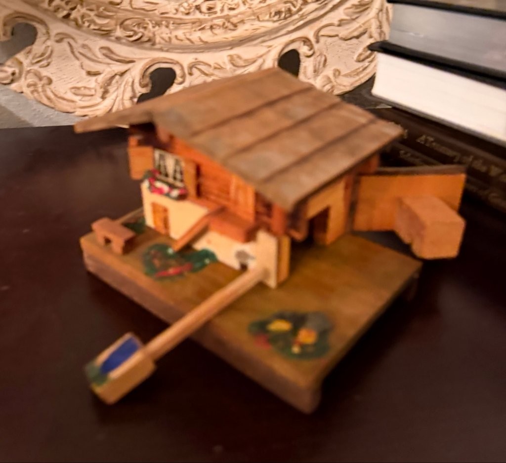 Vintage Wooden Chalet Piggy Bank