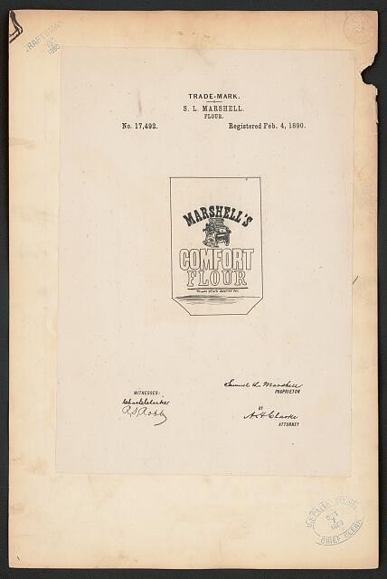 Photo:Allegheny PA 1890 S L Marshell Comfort Flour Trademark Label