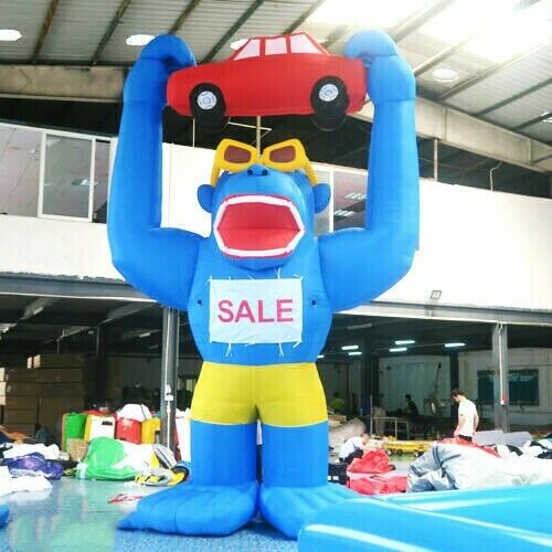 20ft Inflatable Advertising Giant Gorilla Holding A Car With Air Blower New