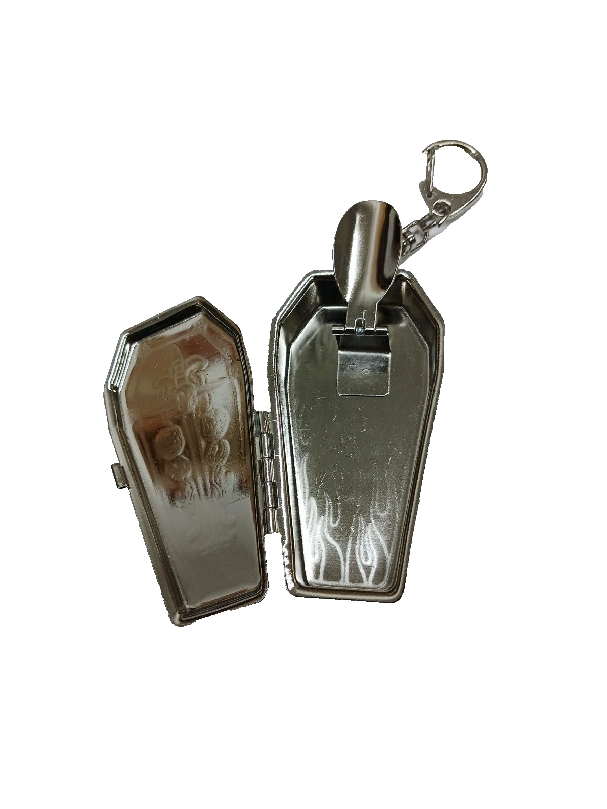 1 PC portable metal mini coffin cigarette ashtray w/keychain multi images 70006