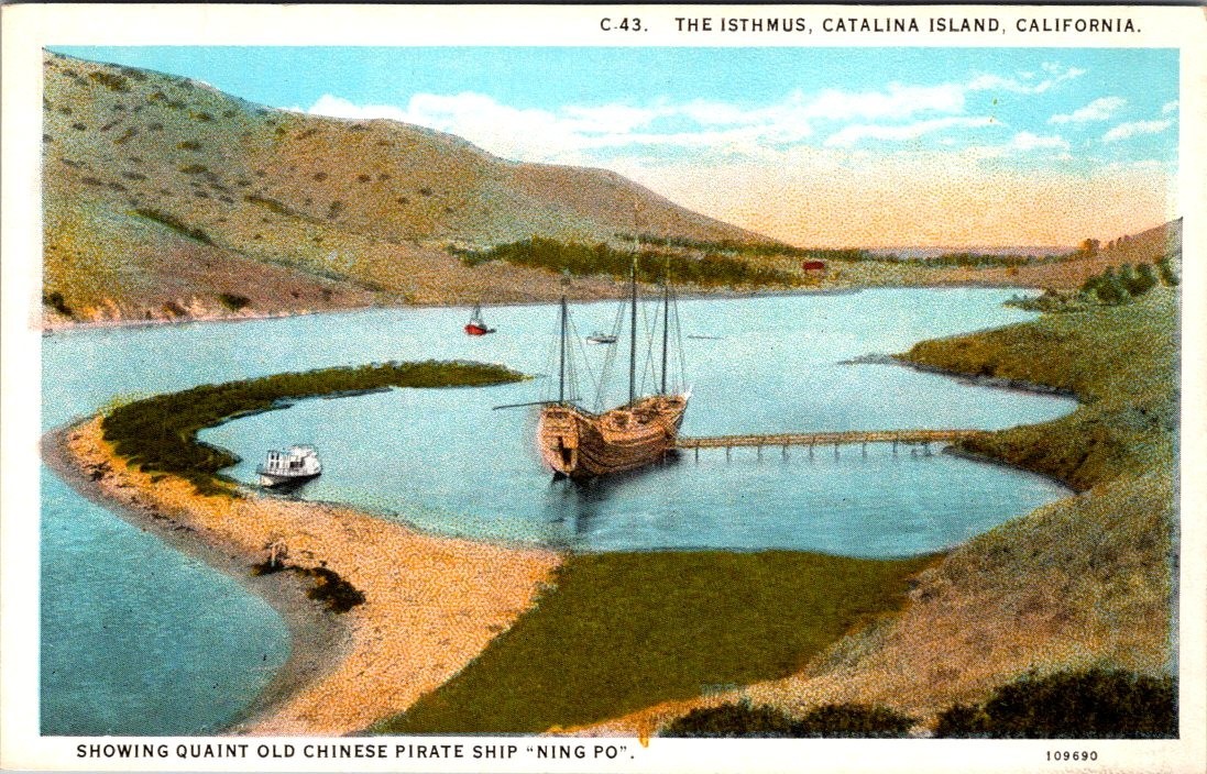 Catalina Island CA The Isthmus 1920s Steamship White Border Postcard