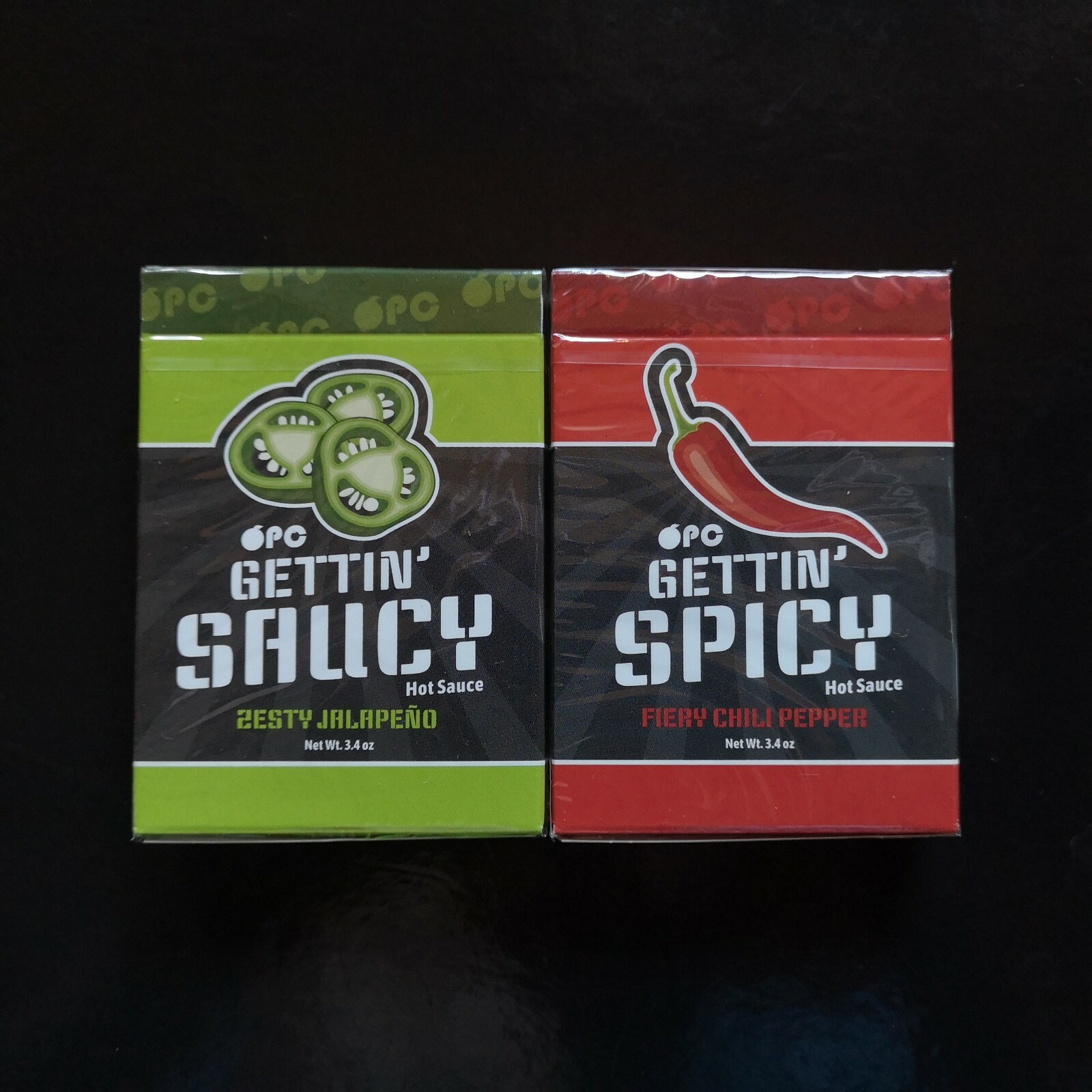 Gettin\' Saucy & Spicy Green/Red Chilli 2 Deck Set New OPC Organic Playing Cards