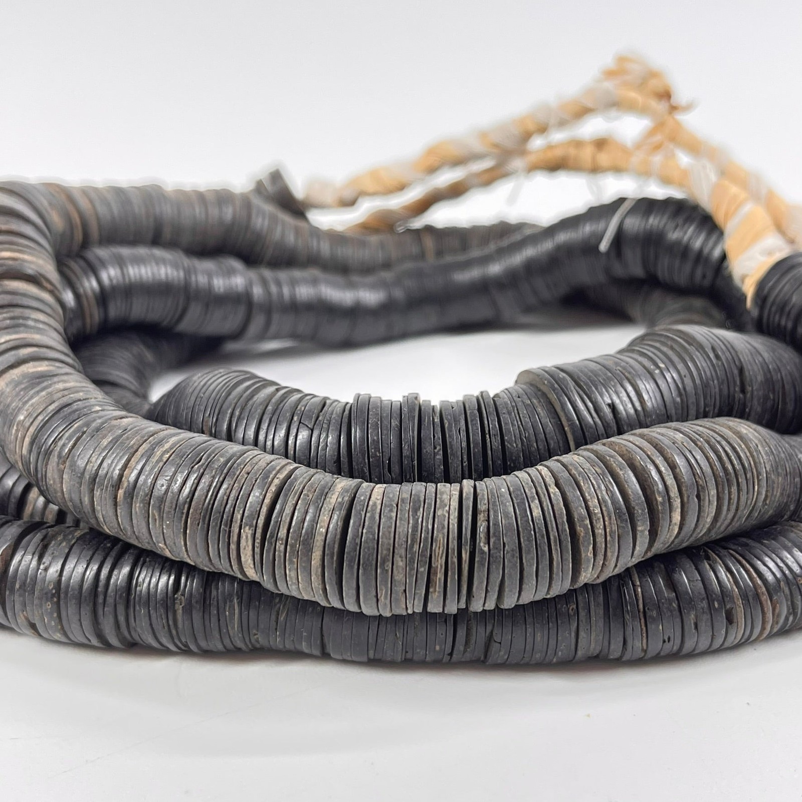 2 Strands Coconut Shell Disk Beads