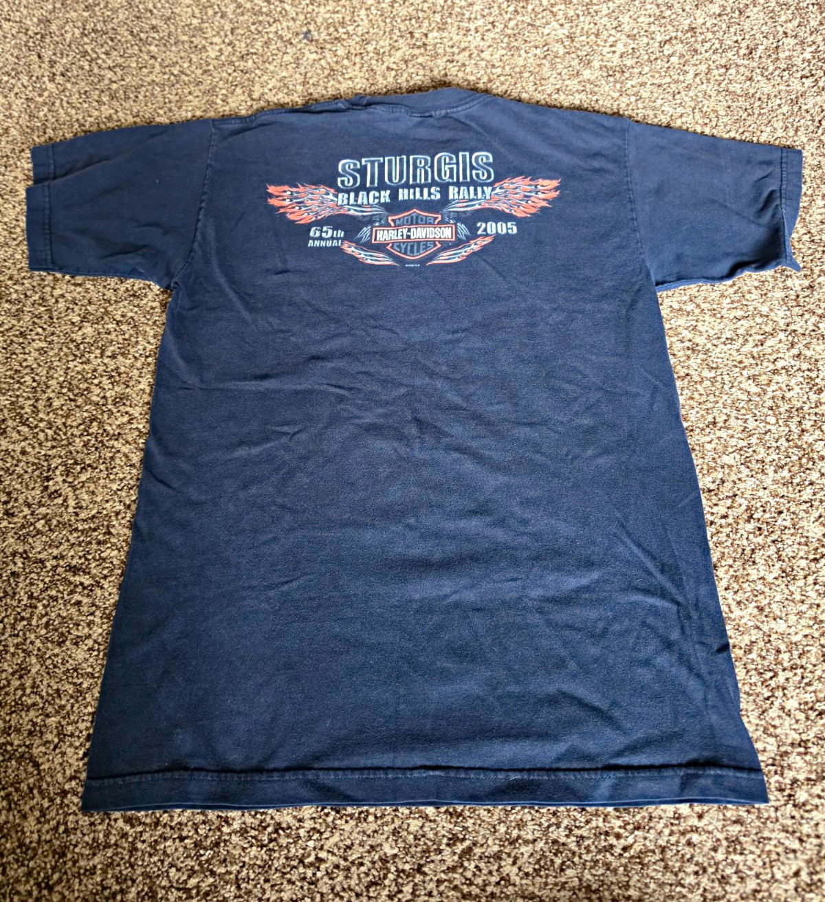 Harley-Davidson Sturgis Black Hills Rally 2005 Black Graphic T-Shirt Size L VTG
