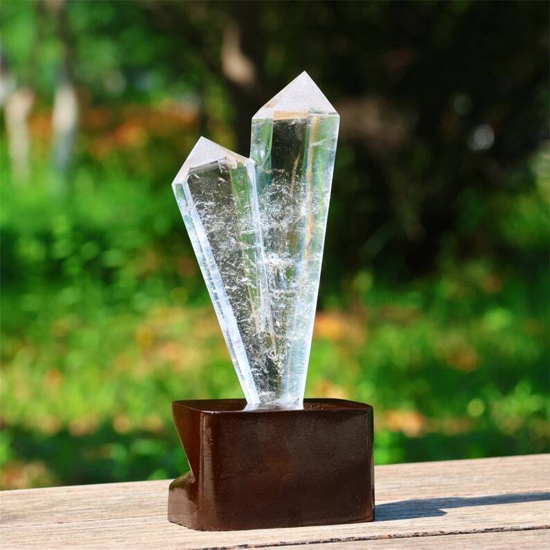 1.25LB Top Natural Clear Quartz Crystal Obelisk Reiki Crystal Wand Point