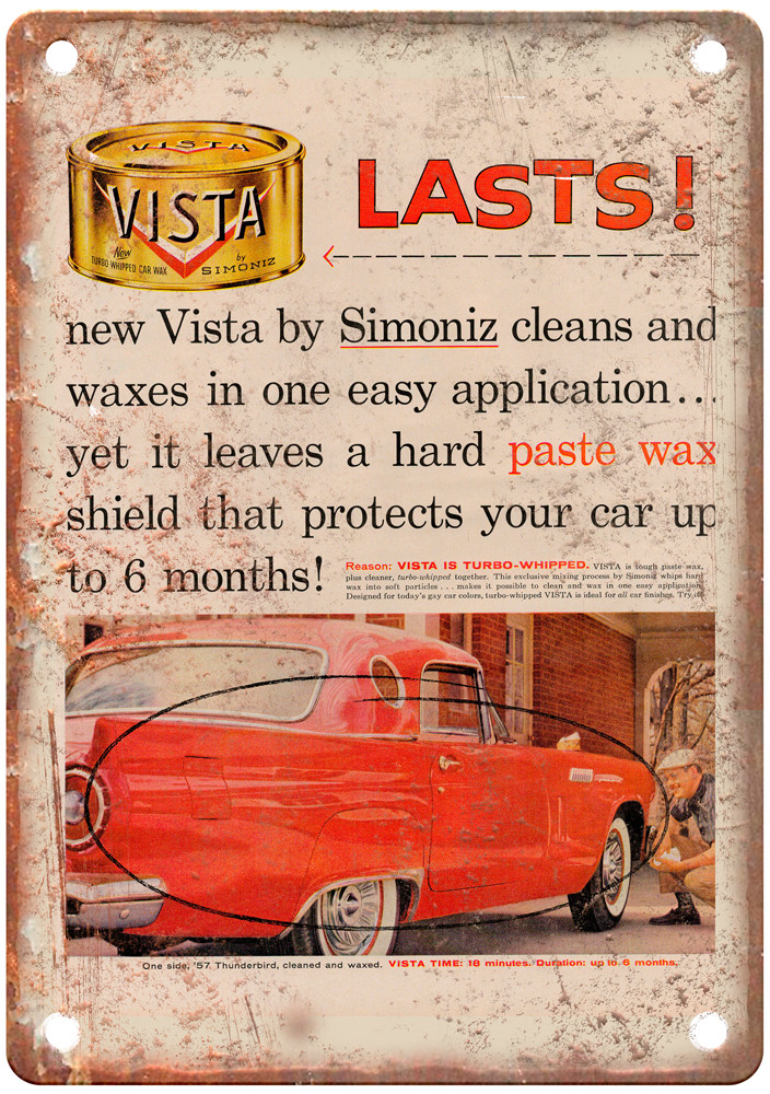 1957 Vintage Vista Auto Ad Retro Look Reproduction Metal Sign A13601