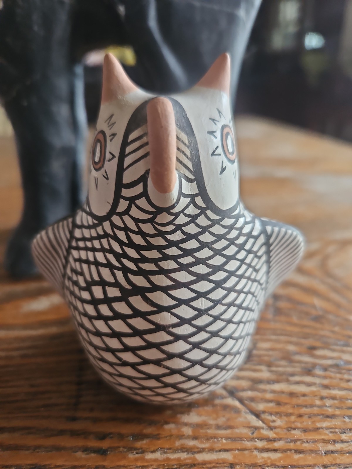 Vintage ZUNI Pueblo New Mexico Native American Vicente OWL Pottery