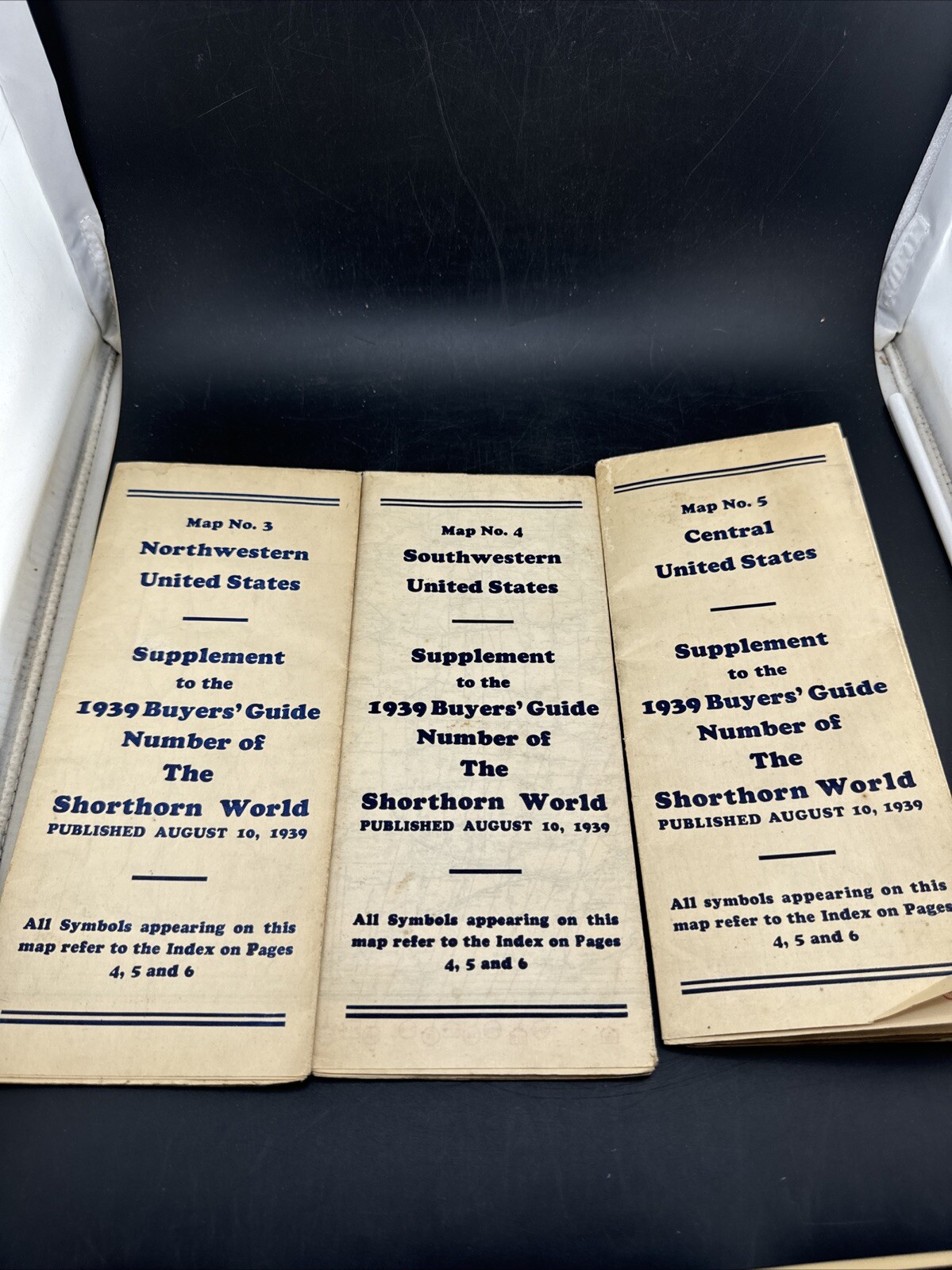 SHORTHORN WORLD MAPS PUB. Aug 10, 1939 Lot Of 3