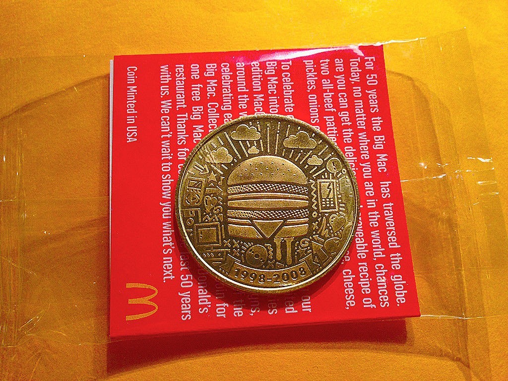MCDONALD\'S BIG MAC COIN MACCOIN 50TH ANNIVERSARY 1998-2008 NEW SEALED MINT 