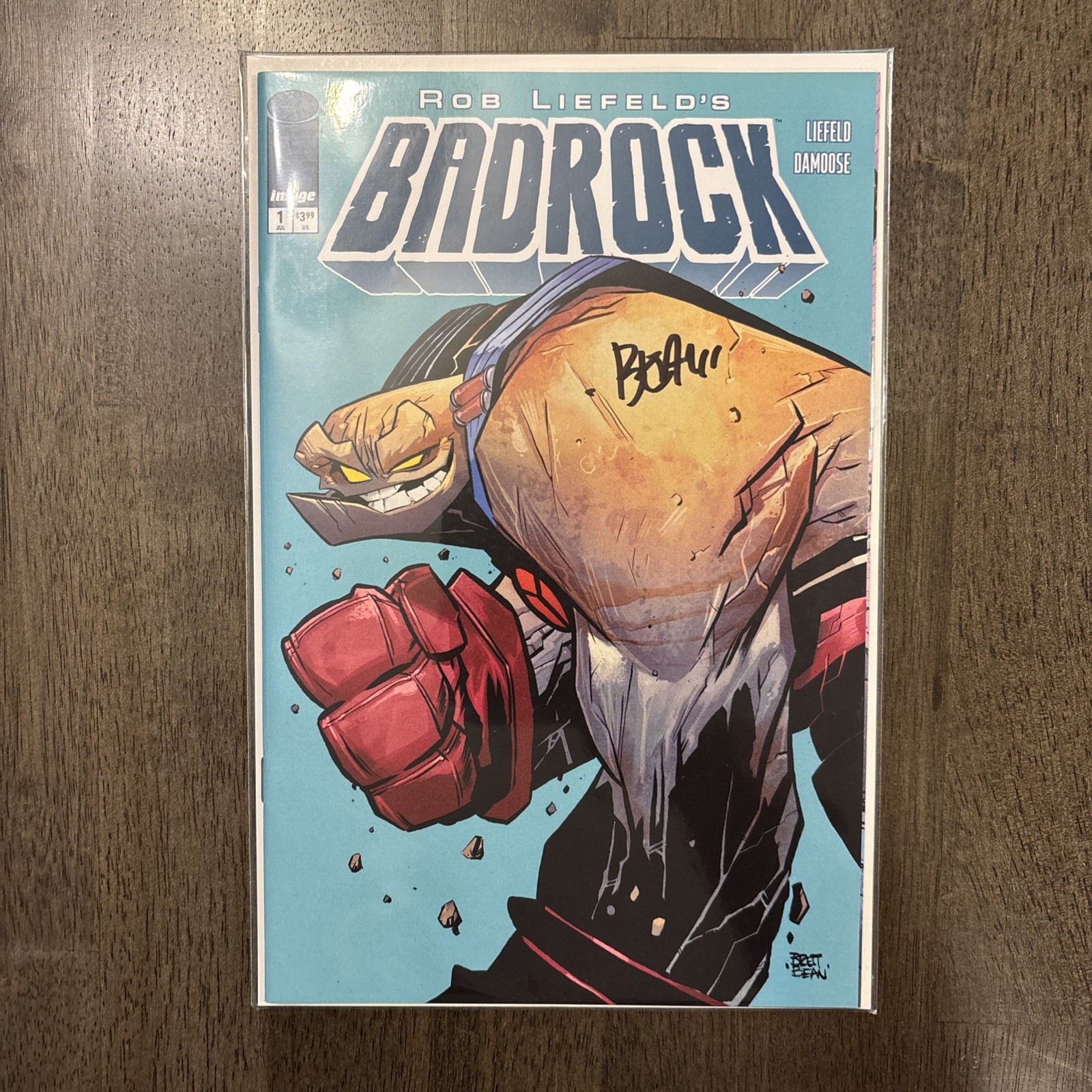 BADROCK #1 CVR C BRETT BEAN signed By Brett Bean With COA