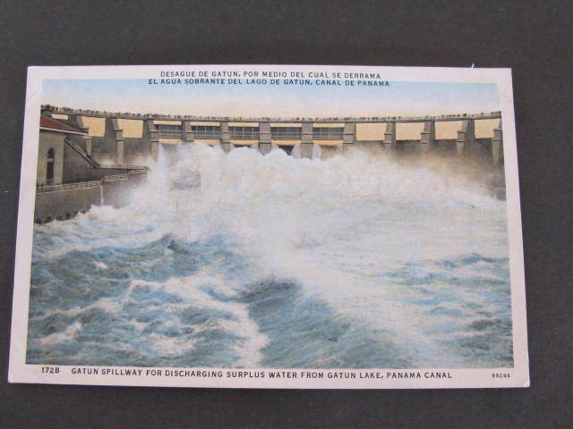 Gatun Spillway for discharging surplus water Panama Canal Postcard