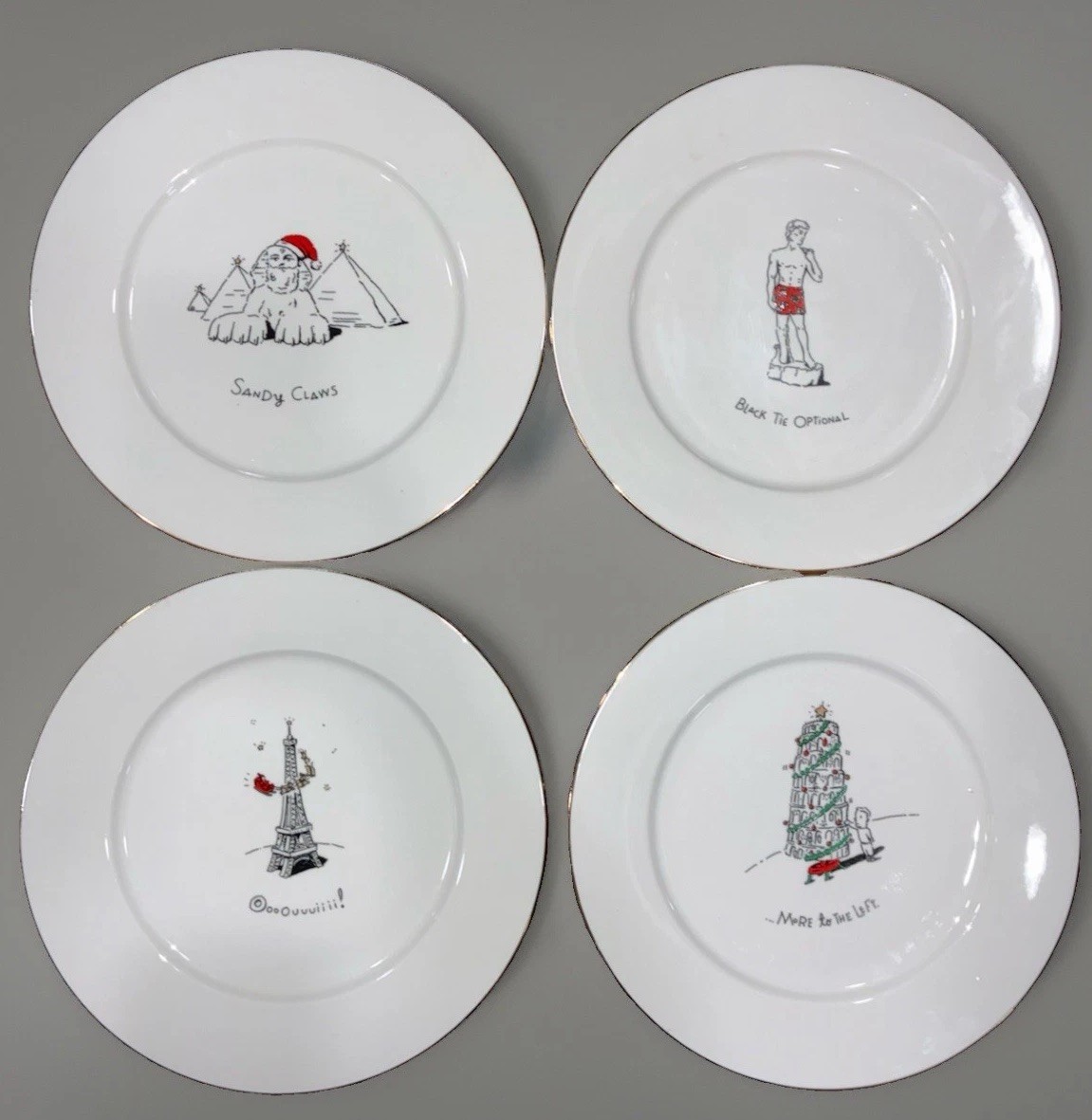 Set of 8 Merry Masterpieces Christmas Plate 1999 1st Ed Whimsical Dayton Hudson