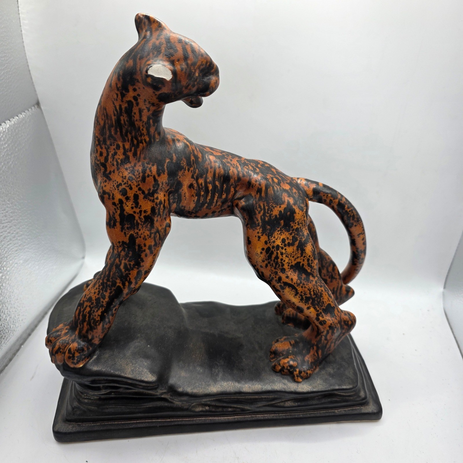 Vintage Royal Haeger R-313 Tiger Amber Crystal Figurine Royal Hickman MCM AS IS Vintage Royal Haeger R-313 Tiger Amber Crystal Figurine Royal Hickman MCM AS IS