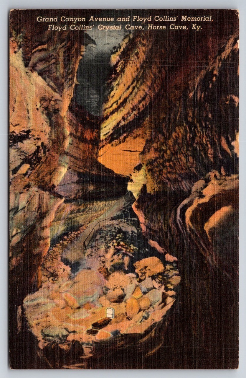 Postcard Floyd Collins Crystal Cave, Horse Cave, KY Underground Exploration Vtg