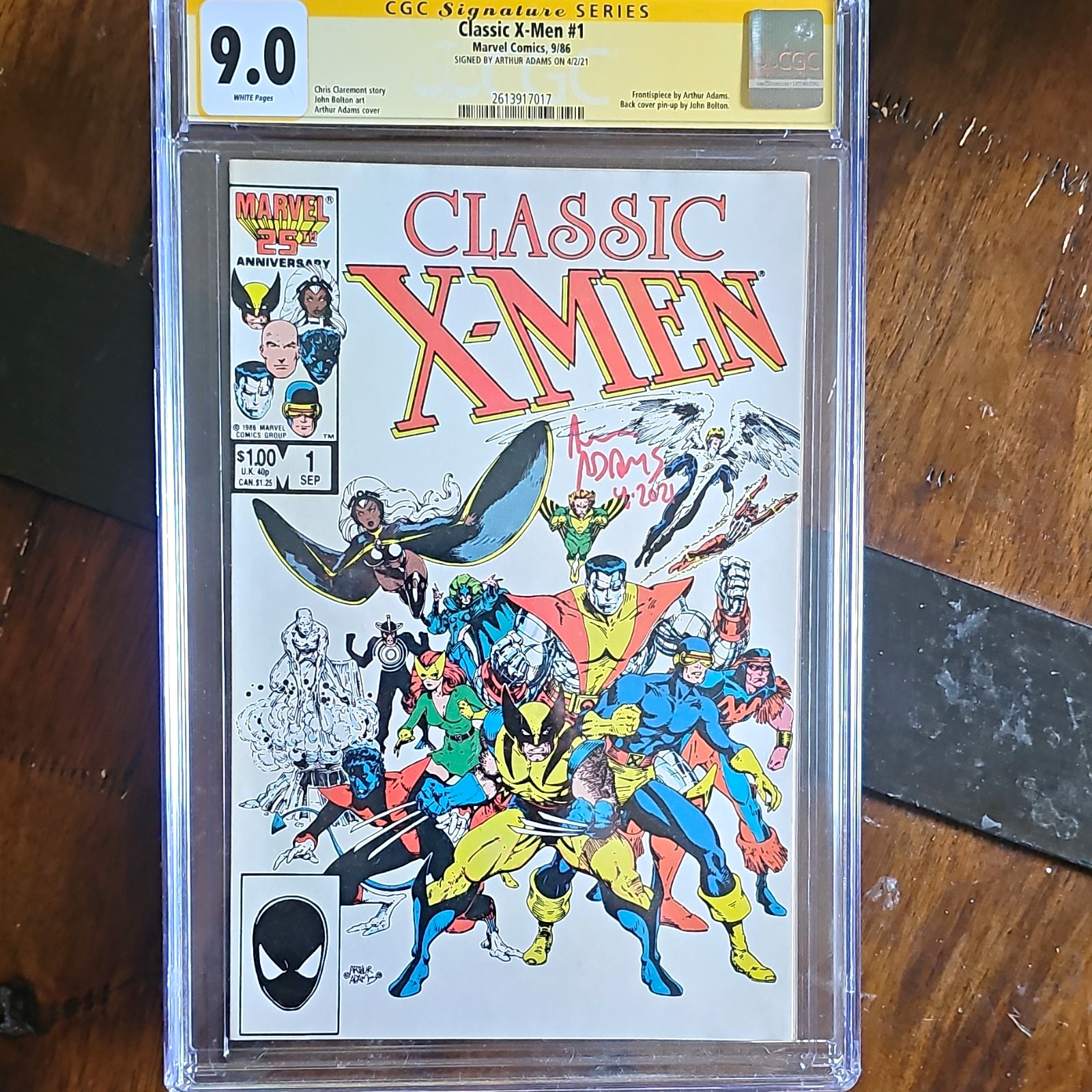 Rare Classic X-Men #1 CGC 9.0 1986 Marvel Signature Series Signed By Art Adams