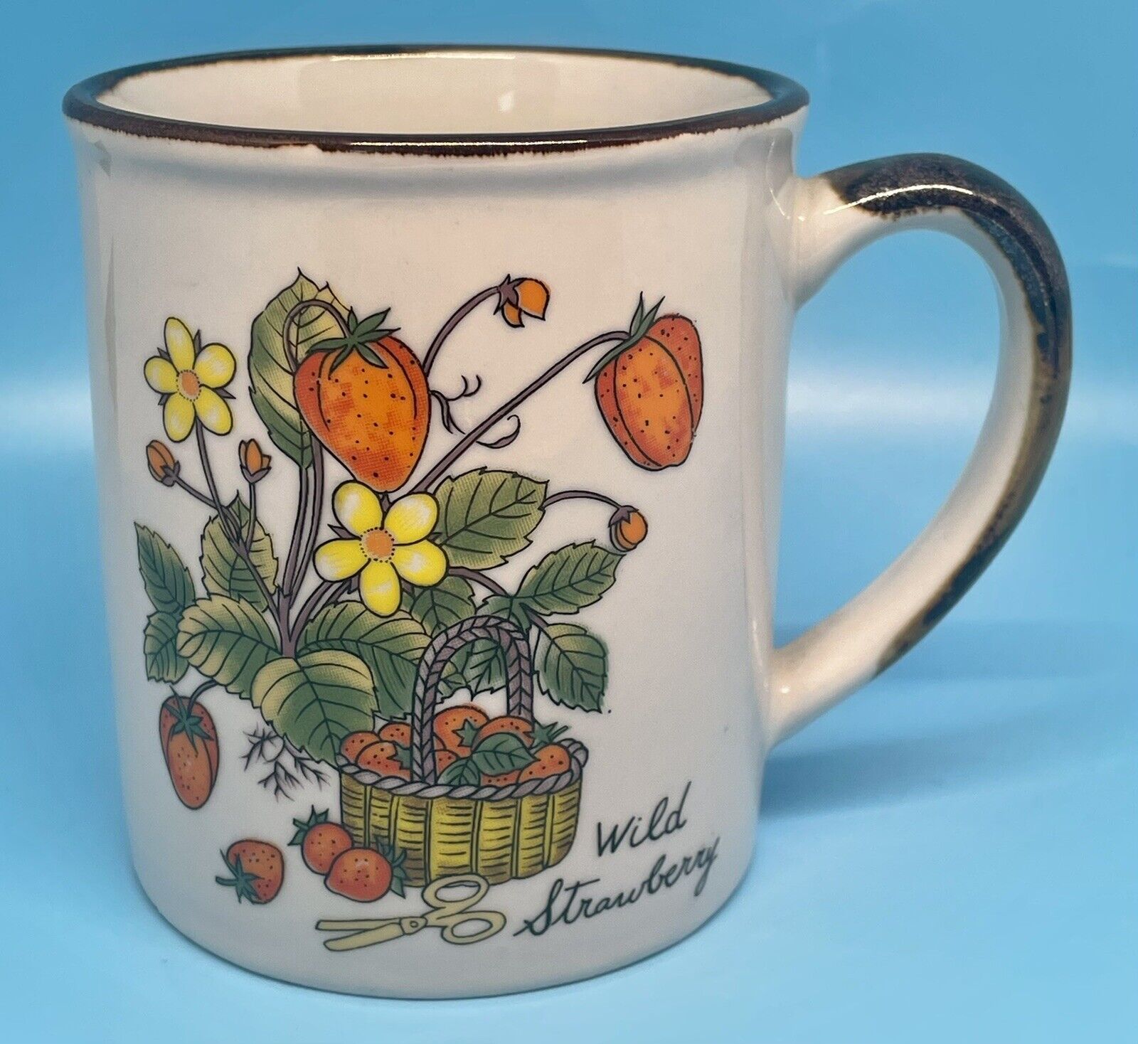 Vintage 1970s Wild Strawberry Stoneware Mug