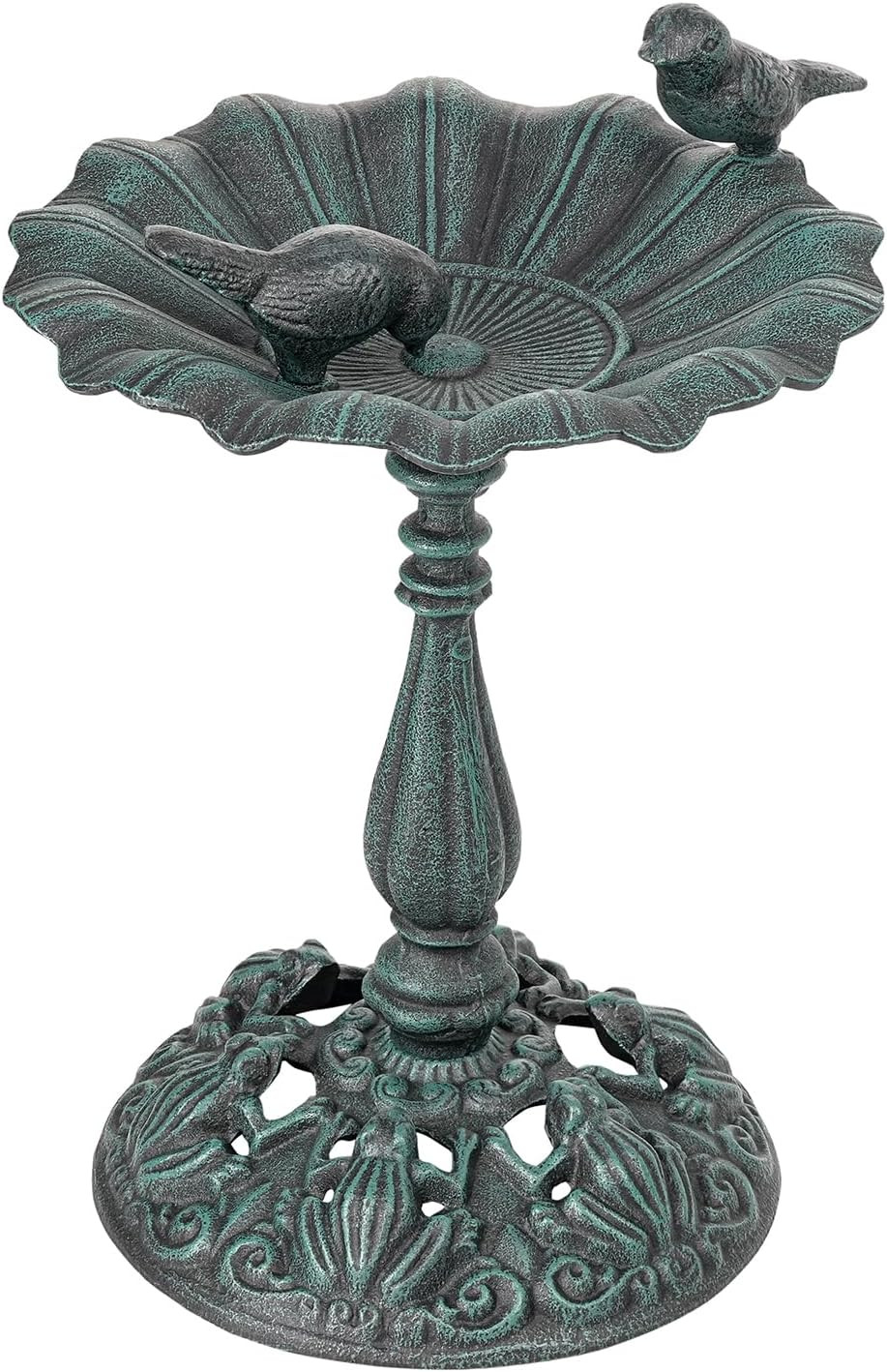 Vintage Green Lotus Leaf Birdbath - 16.1\ Vintage Green Lotus Leaf Birdbath - 16.1\