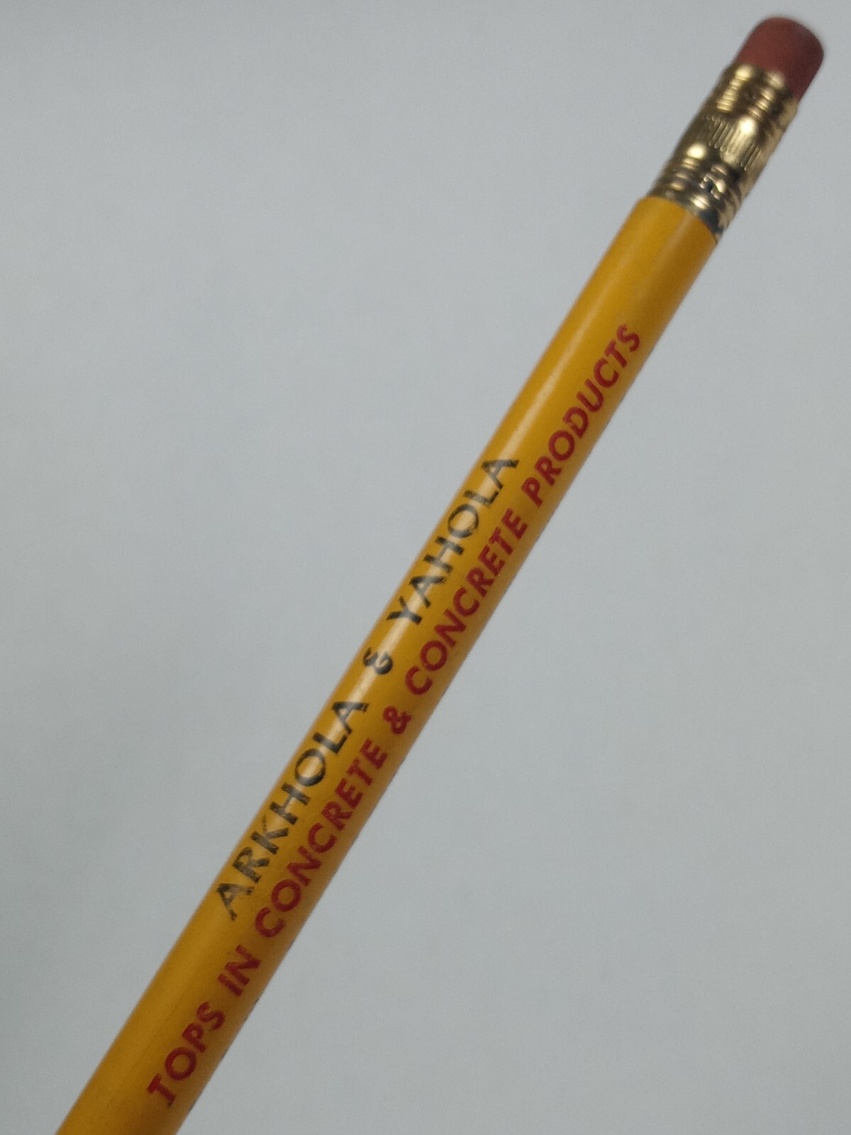 Arkansas ARKHOLA YAHOLA CONCRETE Vtg Unsharpened Pencil Ad c.1940\'s 1950\'s USA Arkansas ARKHOLA YAHOLA CONCRETE Vtg Unsharpened Pencil Ad c.1940\'s 1950\'s USA
