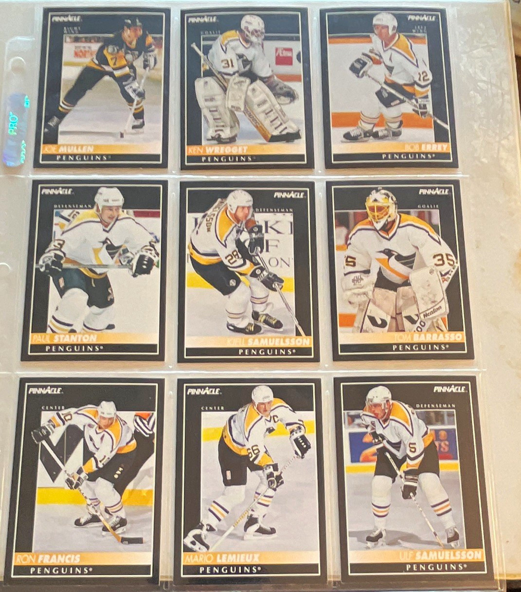 Pinnacle 1991 Pittsburgh Penguins NHL 10-card lot Joe Mullen Errey