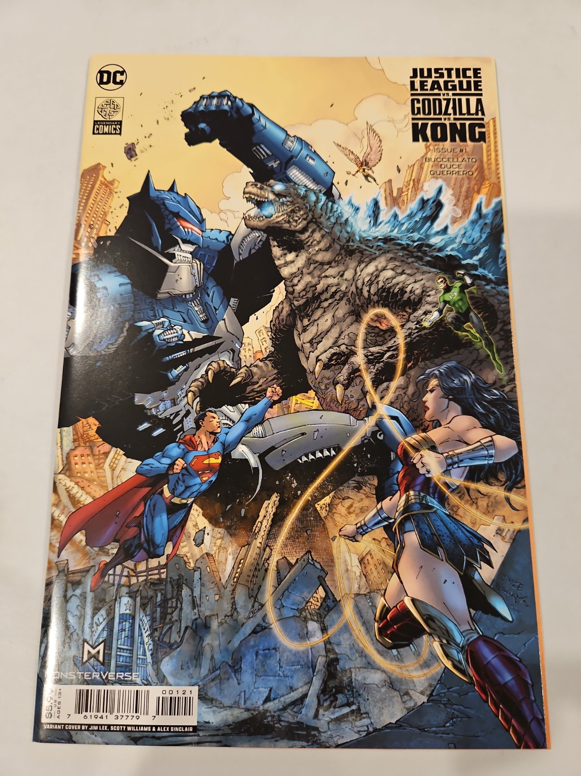 Justice League Vs. Godzilla Vs. Kong #1 Jim Lee & Scott Williams Cardstock...