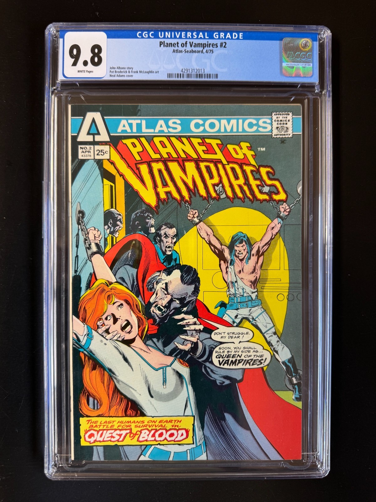 PLANET OF VAMPIRES #2 CGC 9.8 SCARCE Neal Adams Bondage Cvr/WHITE PGS/EXCEL Colo