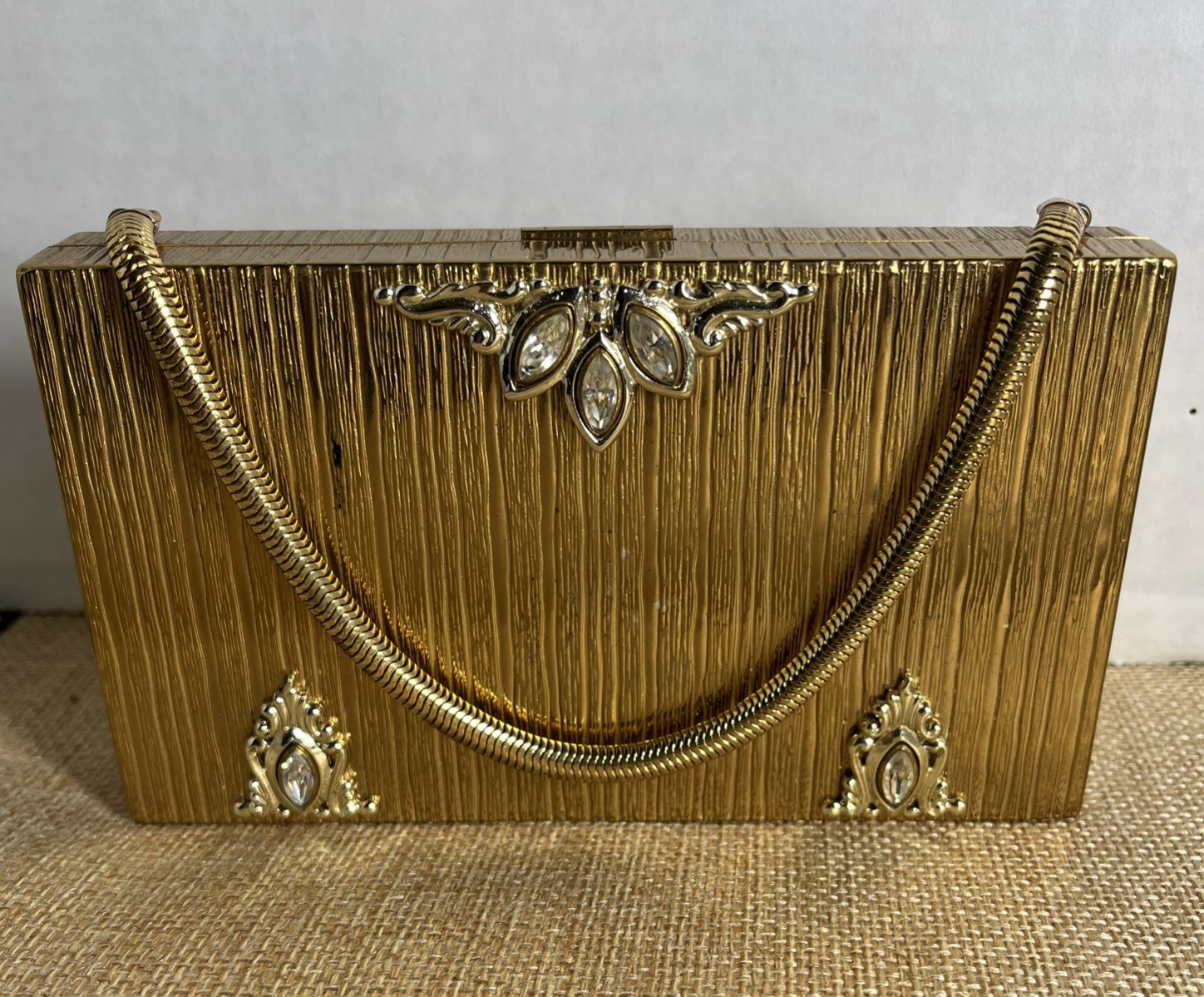 VTG Evans 1930’s Ladies Minaudière Compact Case Purse Cluch w/Rhinestones-720