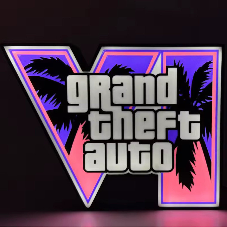 GTA 6 Grand Theft Auto VI LED Light Box Game Logo Night Light USB Power Desktop GTA 6 Grand Theft Auto VI LED Light Box Game Logo Night Light USB Power Desktop