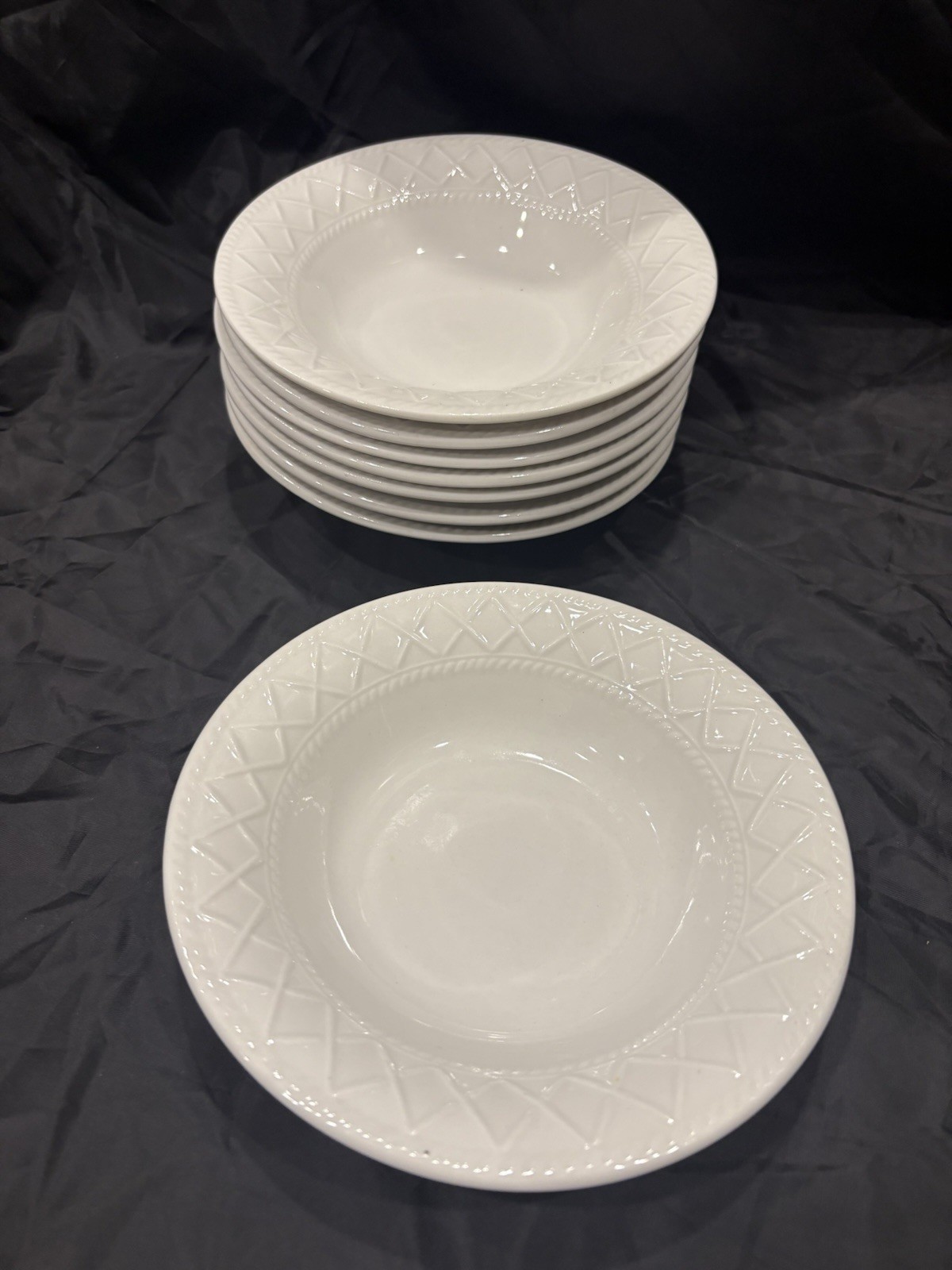 Eight (8) Totally Today 7 1/4” Weave Rope Soup or Cereal Bowls
