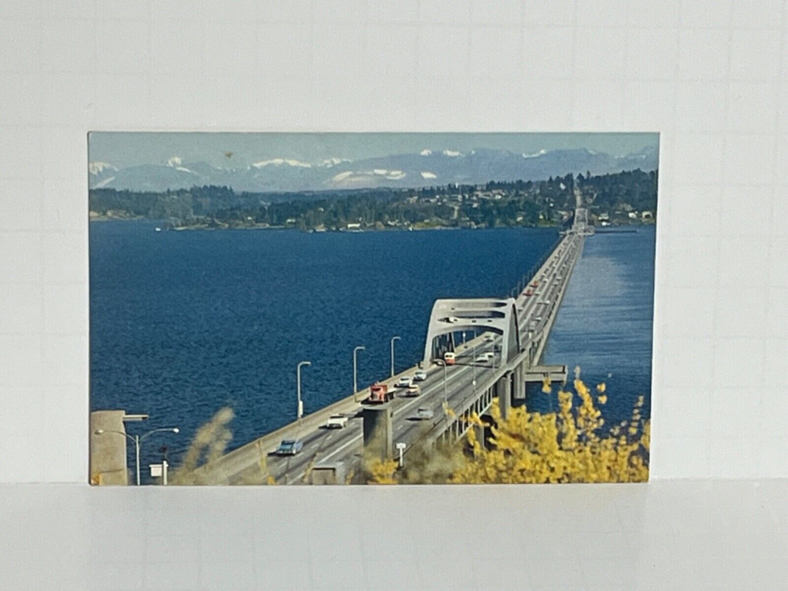 Postcard Lake Washington Floating Bridge Seattle Washington A61