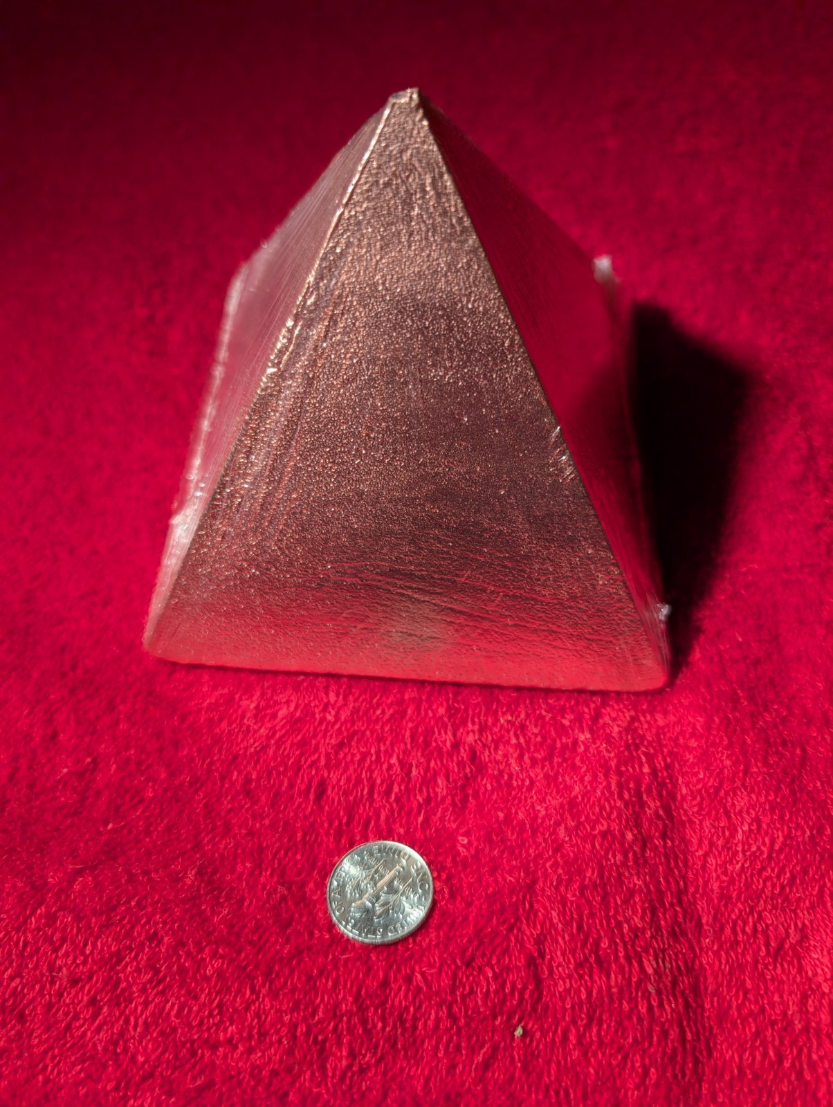 3 Lb Solid Copper Pyramid Hand Poured Casting .999 High Quality Copper 