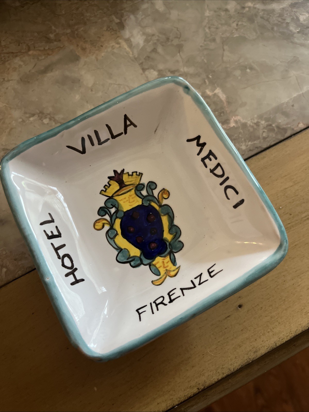 RARE Antique Villa Medici Firenze Hotel Ashtray  Italy