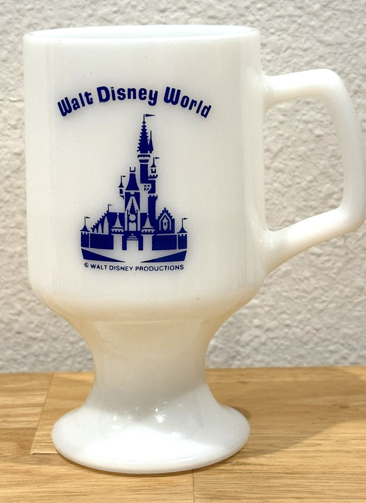 Vtg 1970s Walt Disney World Milk Glass Pedestal 5.5 Vtg 1970s Walt Disney World Milk Glass Pedestal 5.5