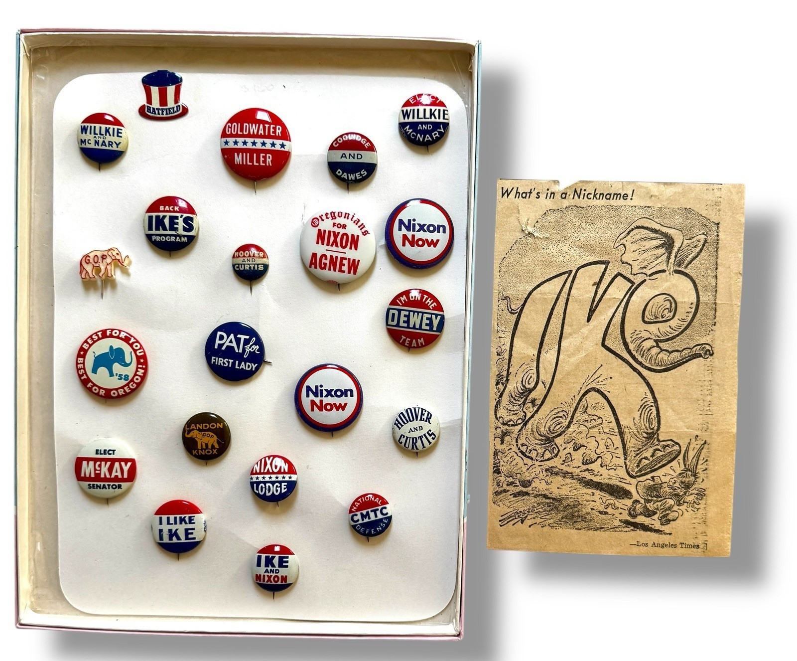 Lot of 21 Political Pins/Buttons - 1920s/1930s/1940s/1950s/1960s