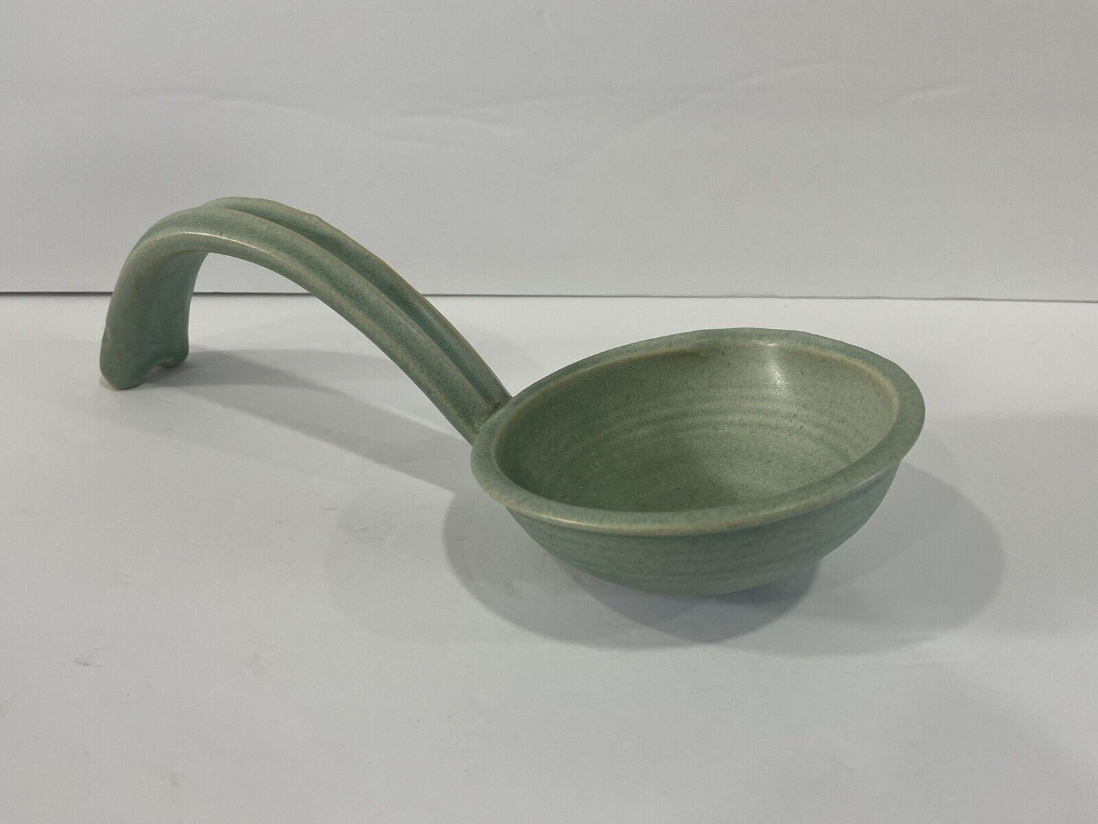 Beautiful Pottery Turquoise Ladle Spoon Rest 10.5” Long