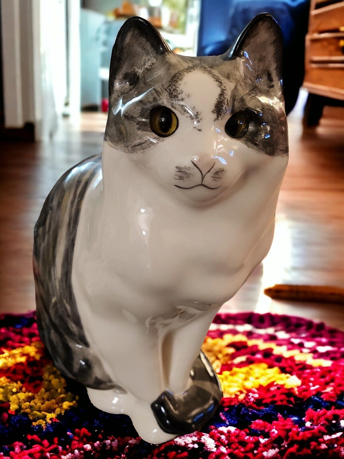 Gray Tabby Cat, Porcelain Figurine, 11\