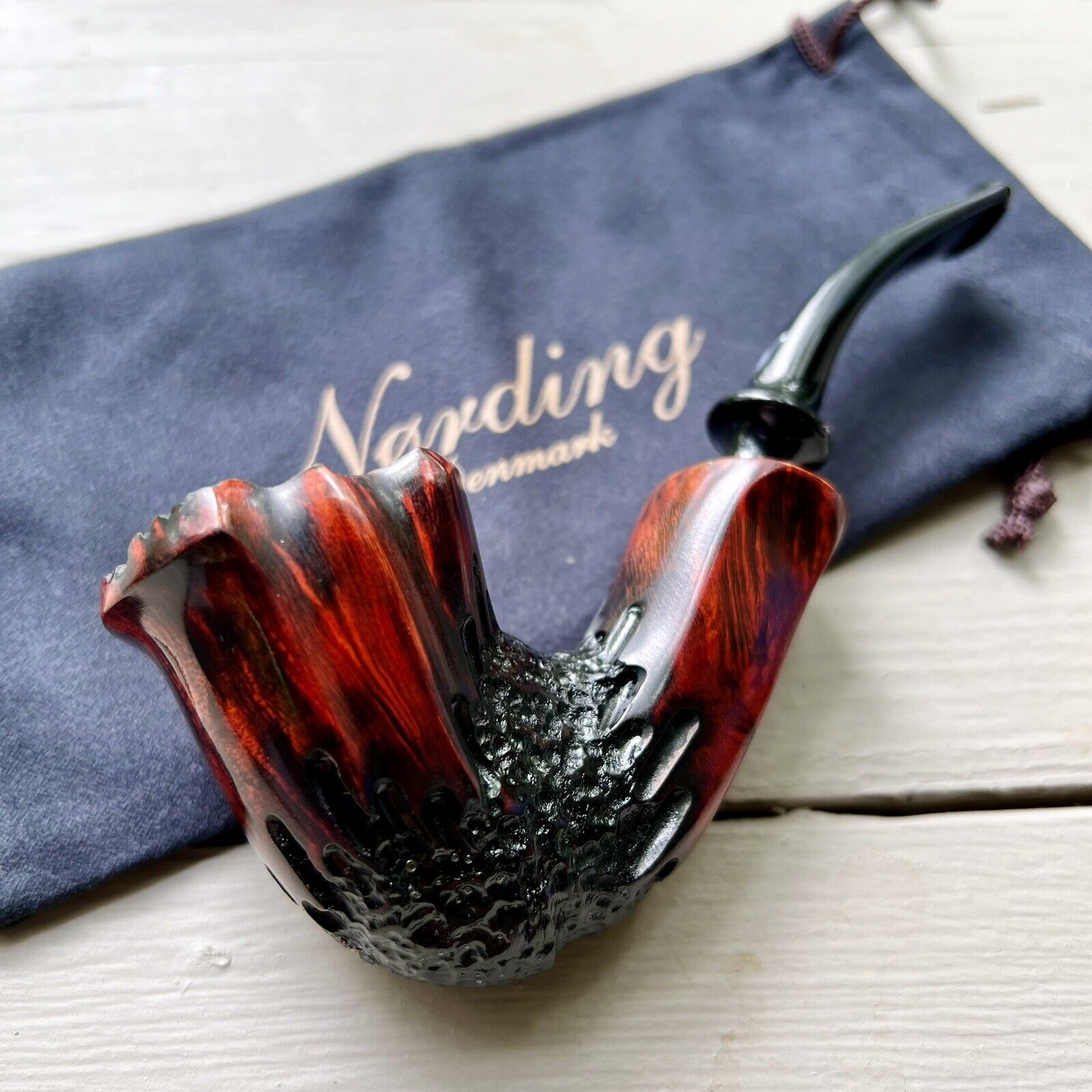 Eric Nording Rustic #4 Freehand Briar Tobacco Pipe - NEW