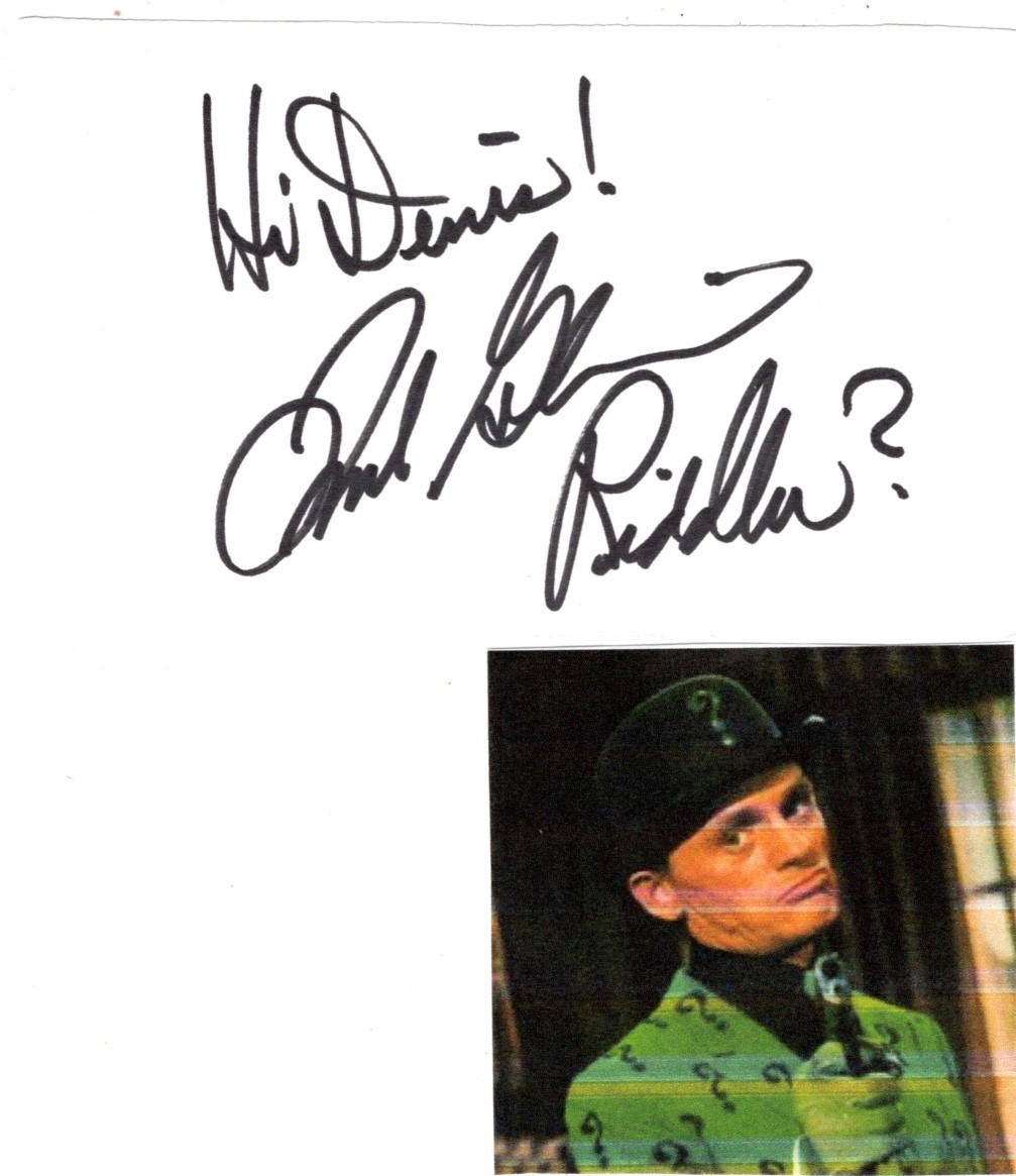 Frank Gorshin signed card The Riddler