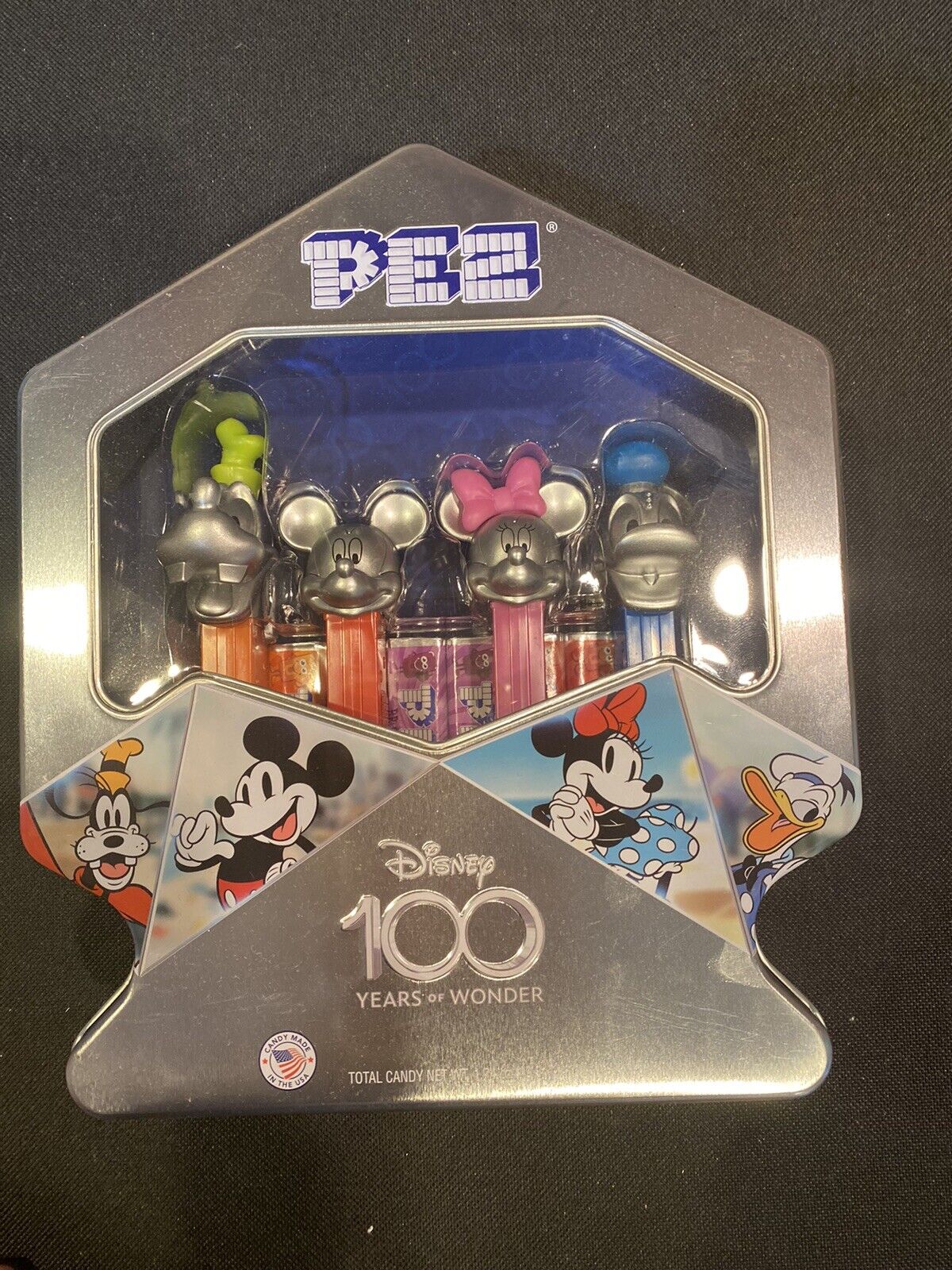 PEZ Disney Platinum Gift Tin Mickey & Friends 100 Years of Wonder SEALED