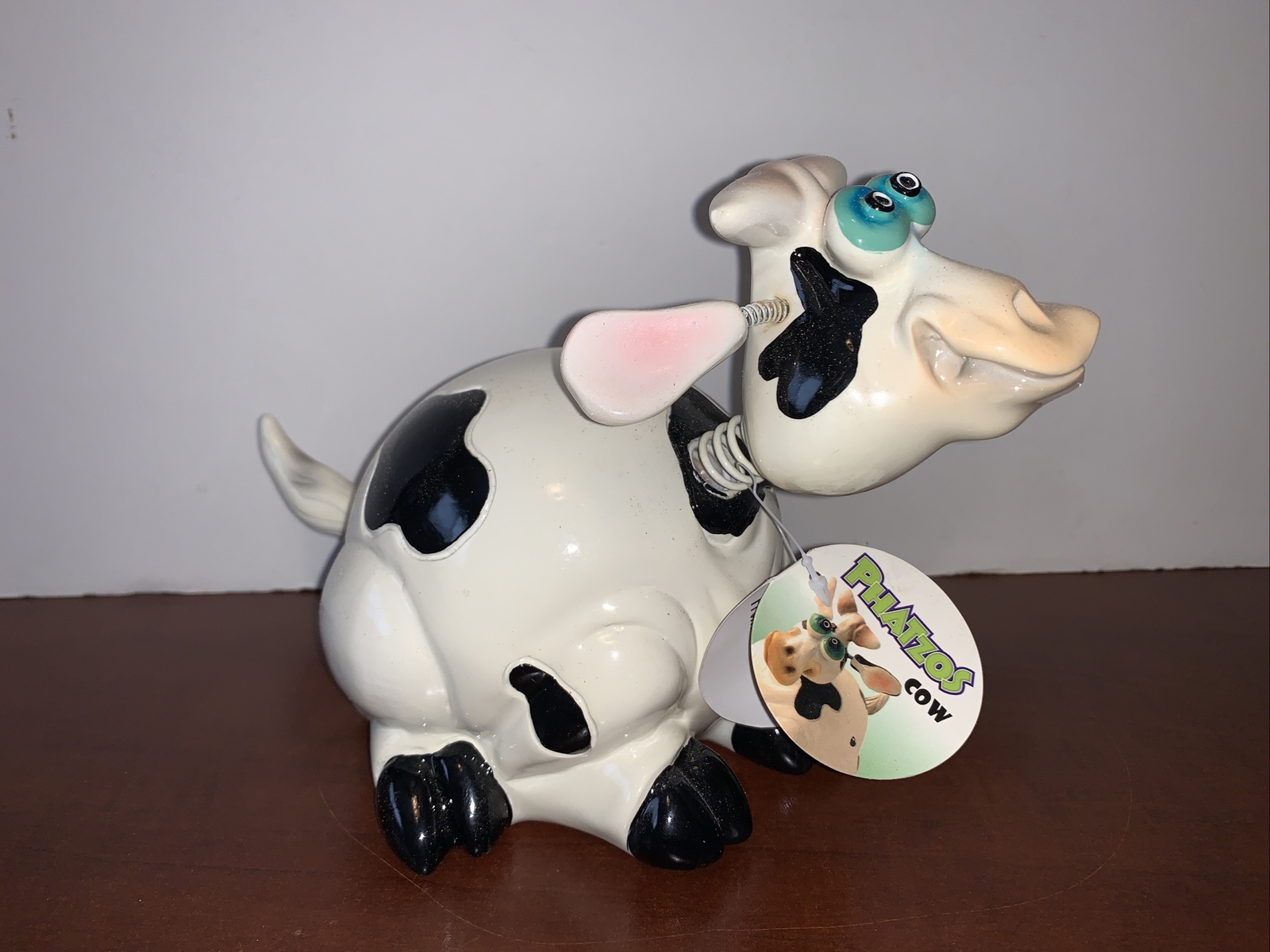 Exhart Phatzos Cow Tim Twinkler Bobblehead Cow With Original Tag Exhart Phatzos Cow Tim Twinkler Bobblehead Cow With Original Tag