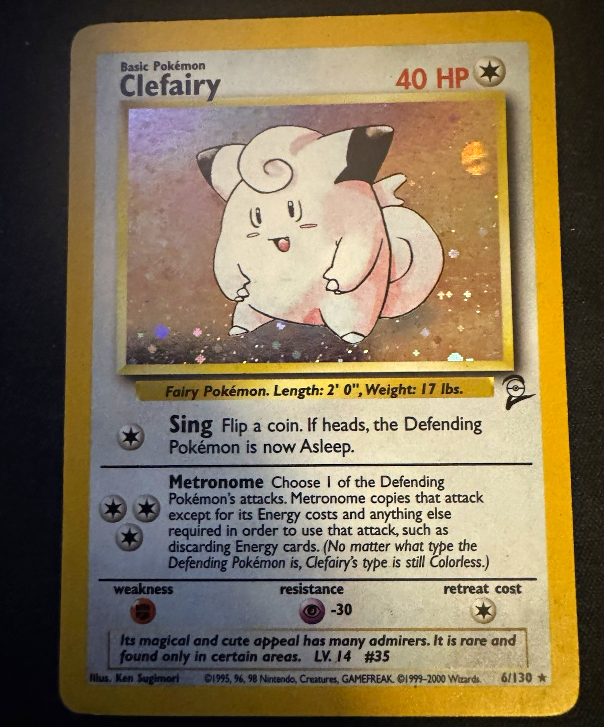 Pokémon Jungle Clefairy Holo 6/130 (2000) English Moderately/heavy played