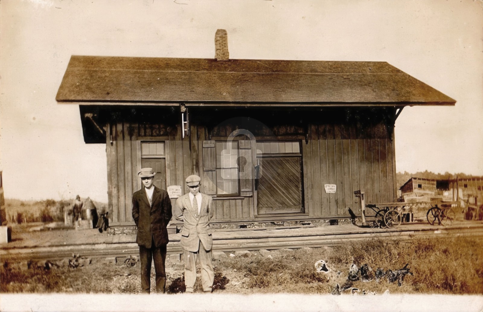 New Canton IL Illinois 1911 Train Station Depot Railroad RPPC Postcard COPY