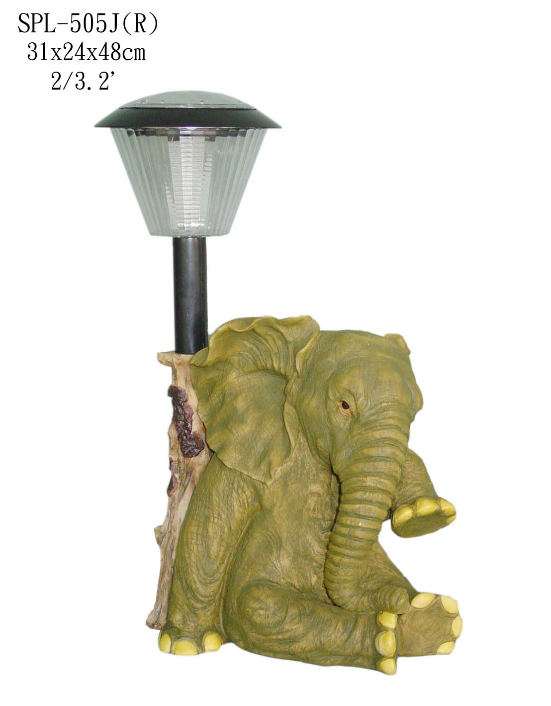 Baby Elephant  Garden Art lamp - Unique Design - One of Kind