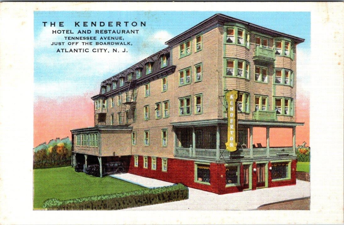 1910-20's THE KENDERTON HOTEL RESTAURANT ATLANTIC CITY NJ POSTCARD