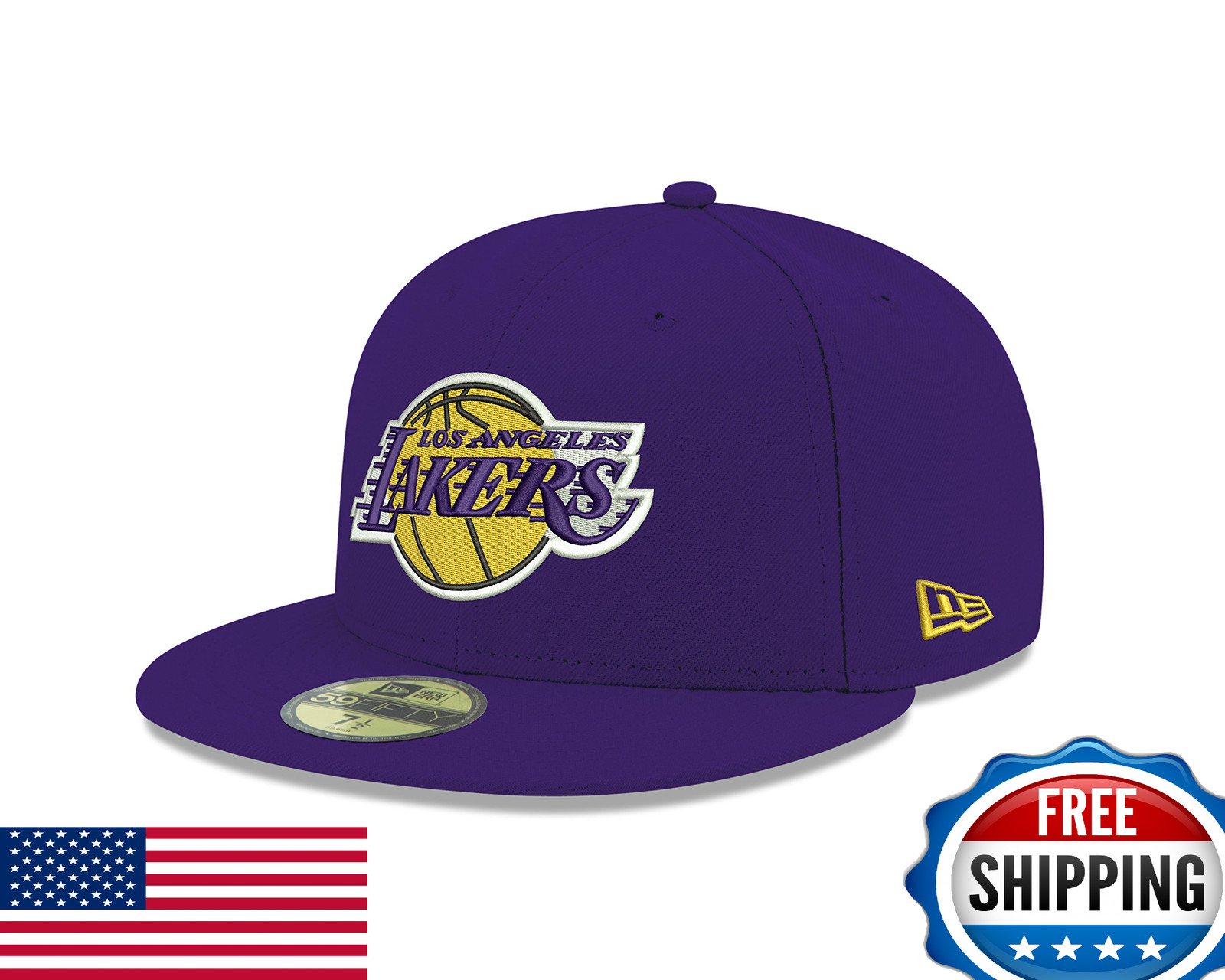 NBA Los Angeles Lakers Men's Official 59FIFTY Fitted Cap, 7 5/8, Purple