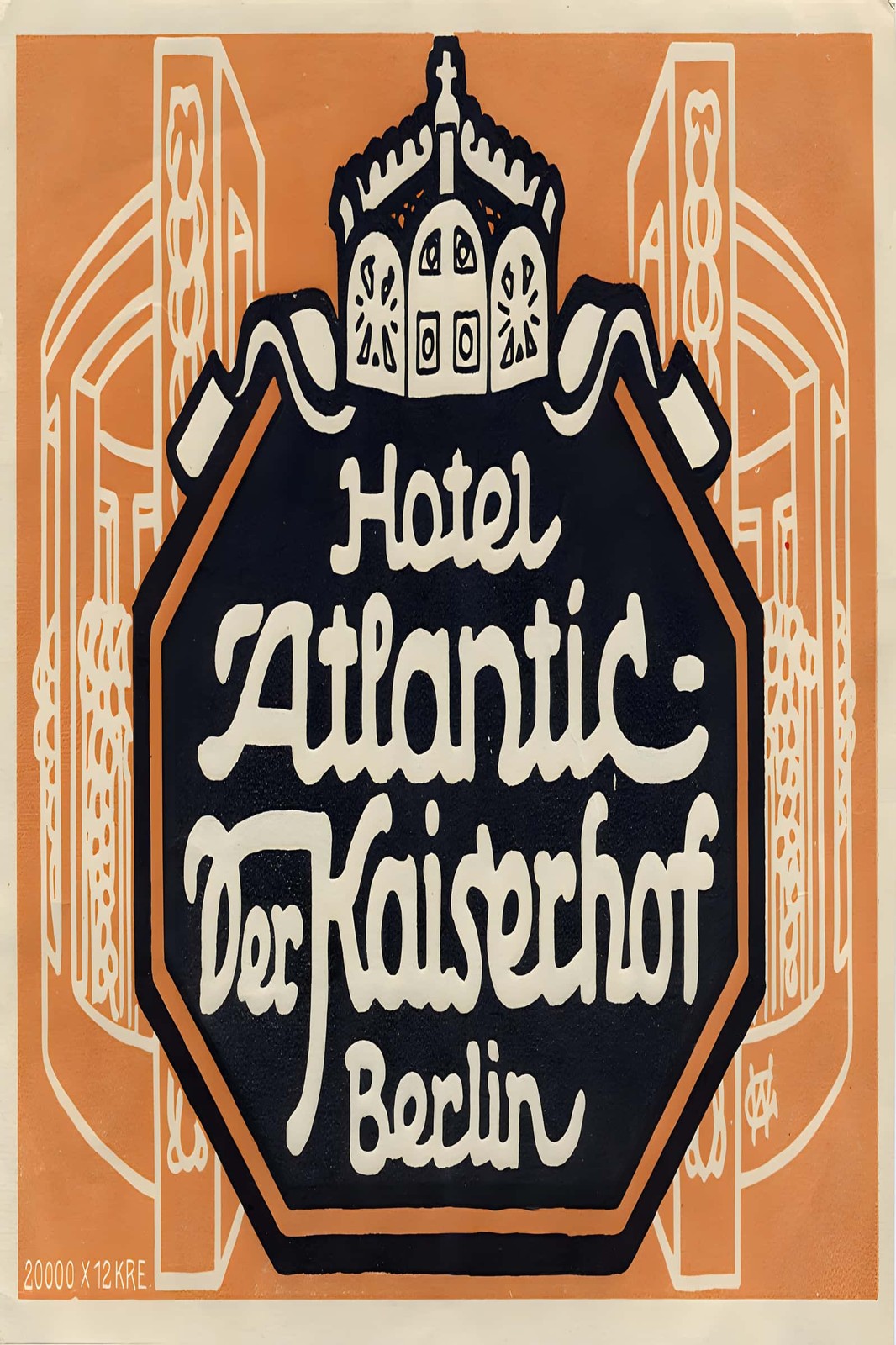 German Hotel Atlantic Der Kaiserhof Berlin Poster - 1930s Design 🇩🇪🖼️ -